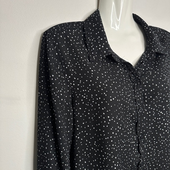 Joe Fresh Relaxed Fit Long Sleeve Polka Dot Blouse Medium - Picture 8 of 11